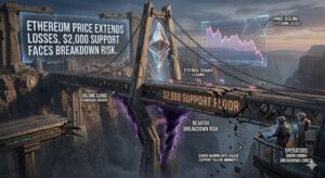 „Ethereum“ kaina padidina nuostolius, 2000 USD palaikymo komanda susiduria su gedimo rizika